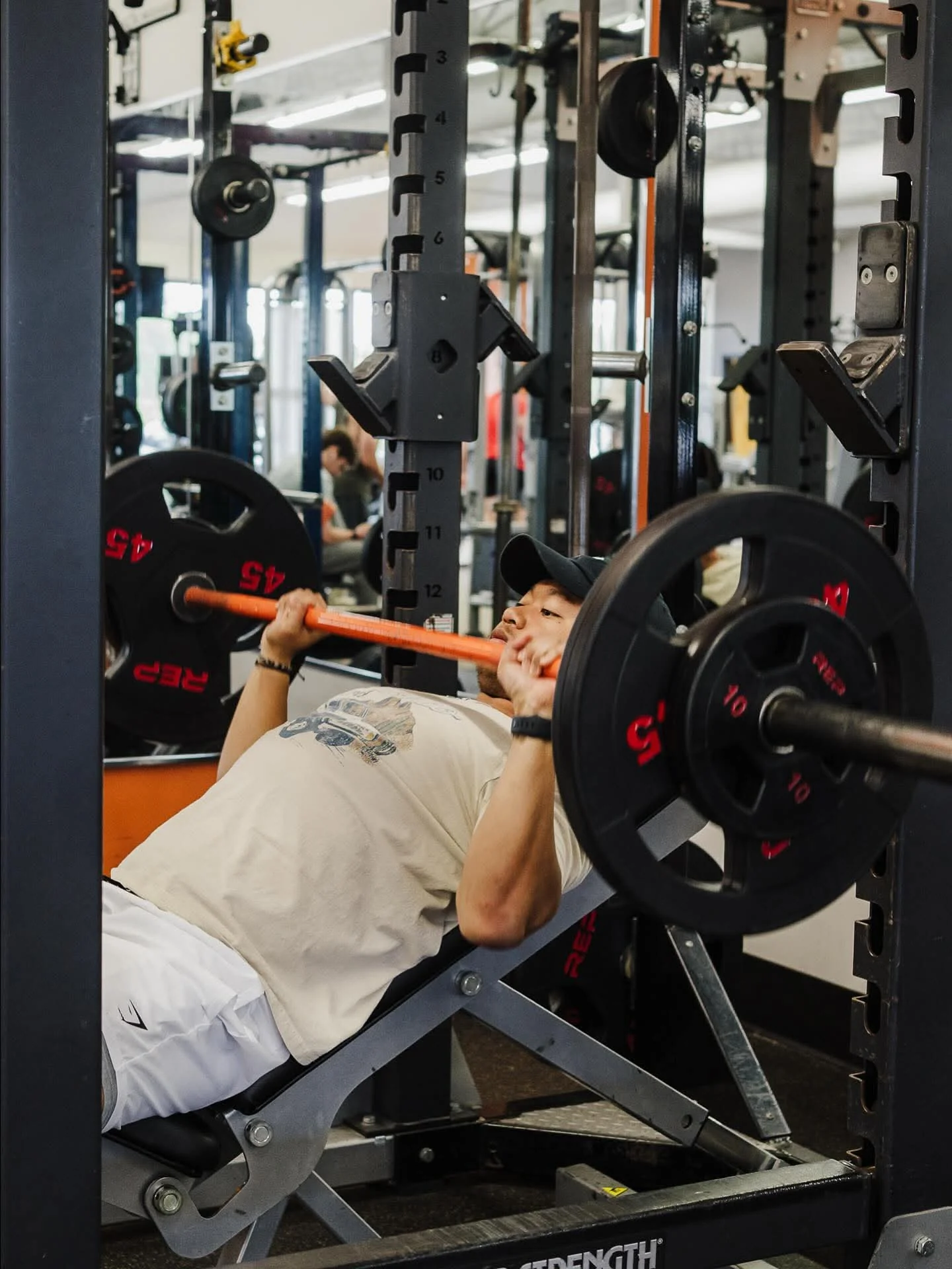 Incline press station at E’ville Fitness