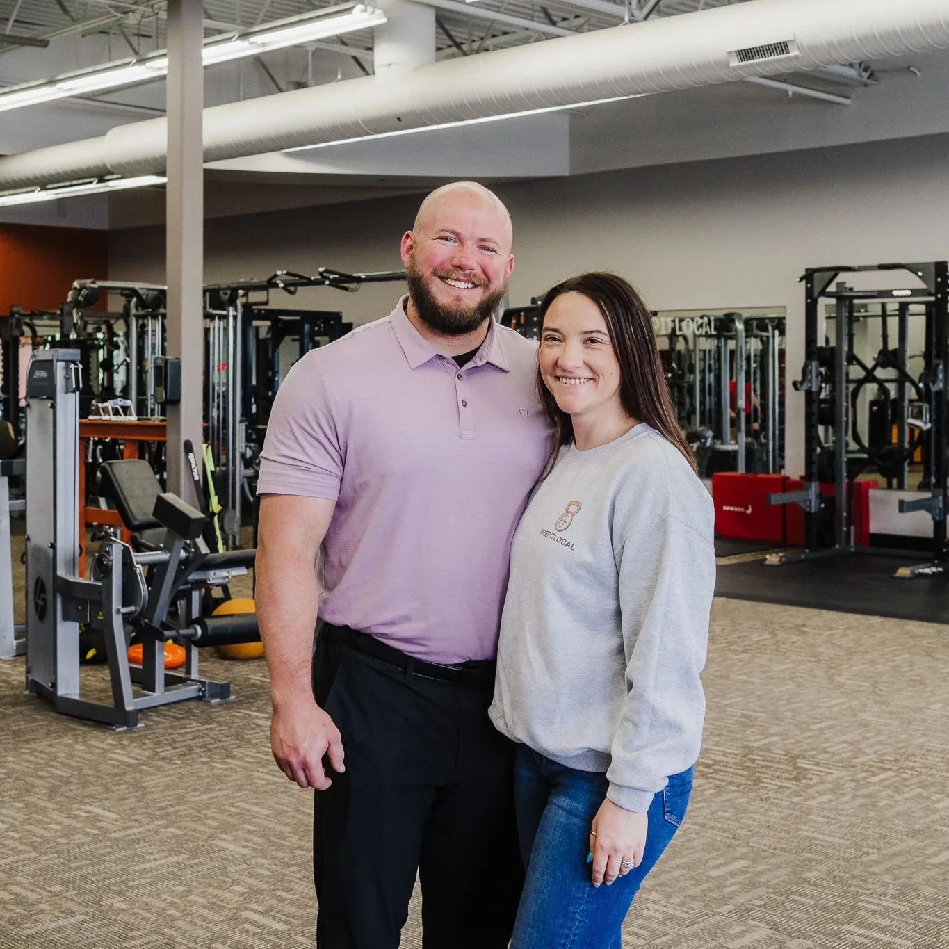 Megan and Jared, owners of E’ville Fitness in Edwardsville