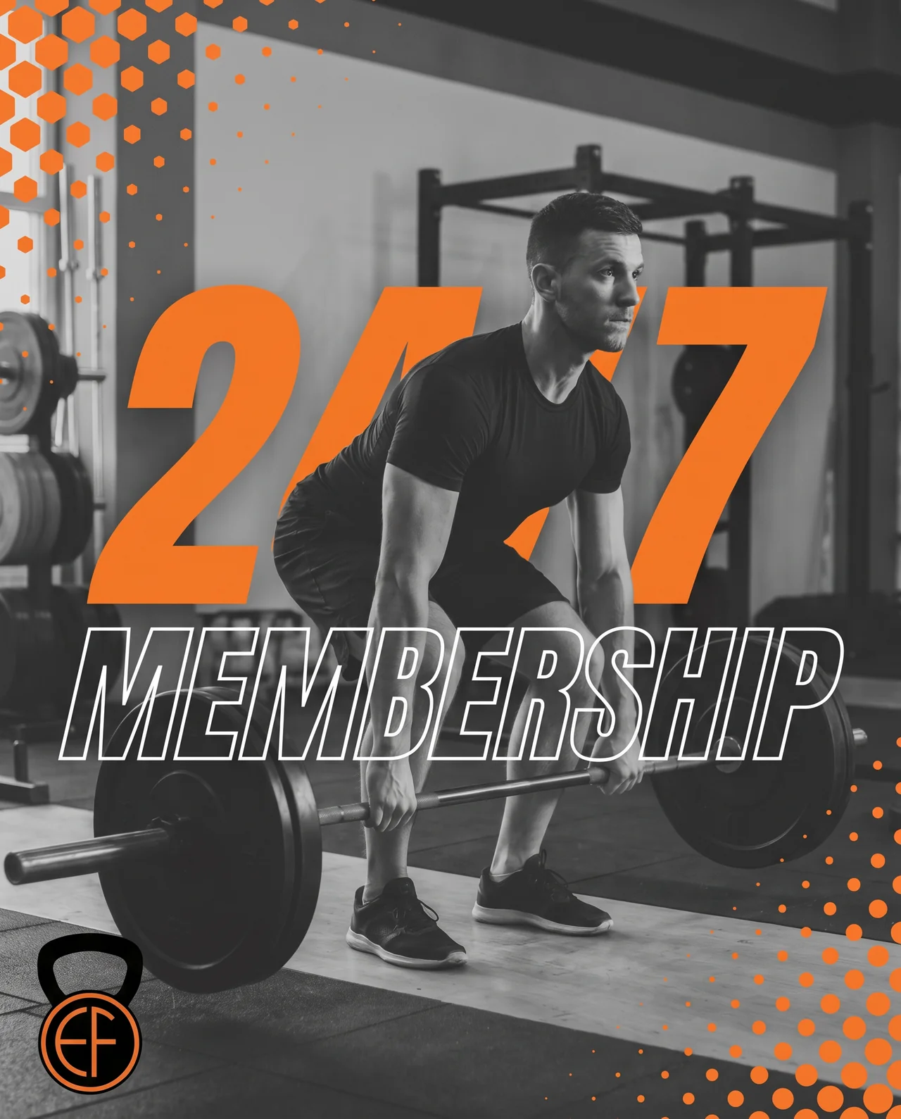 E’ville Fitness memberships brand poster